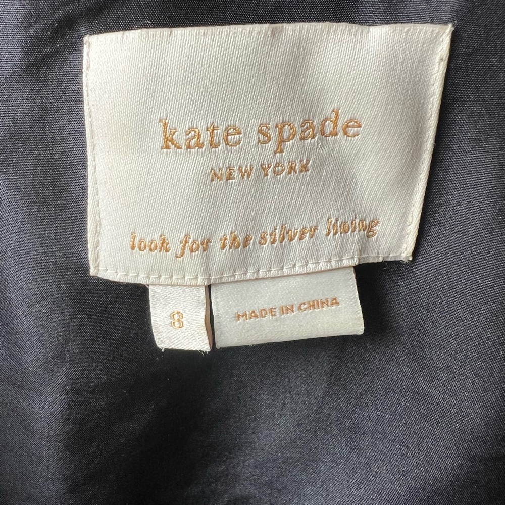 KATE SPADE Avery Ruffle Dress Silk Black White Luxury Babydoll Y2K Dressy 8 - Picture 3 of 7